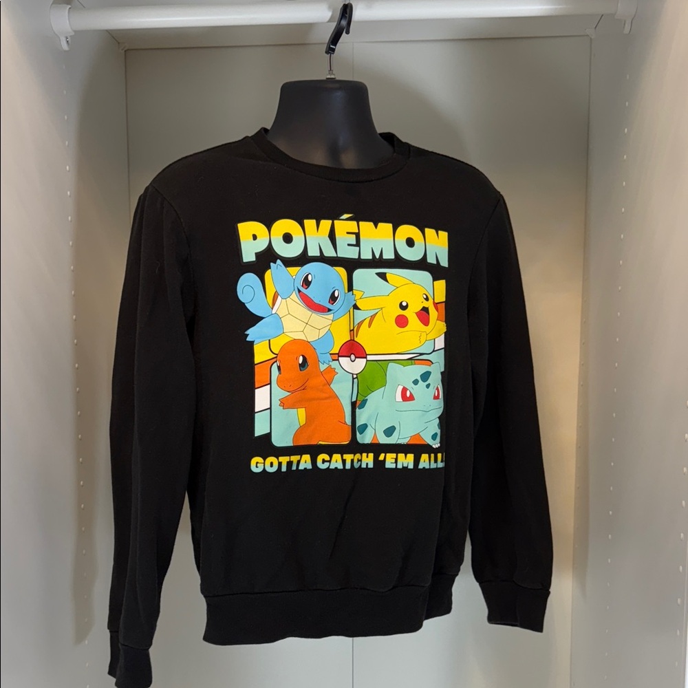 Pokemon Men’s Black Sweatshirt Size Medium